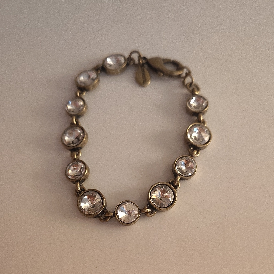 Chico's Gold-Tone Bracelet With Clear Crystals